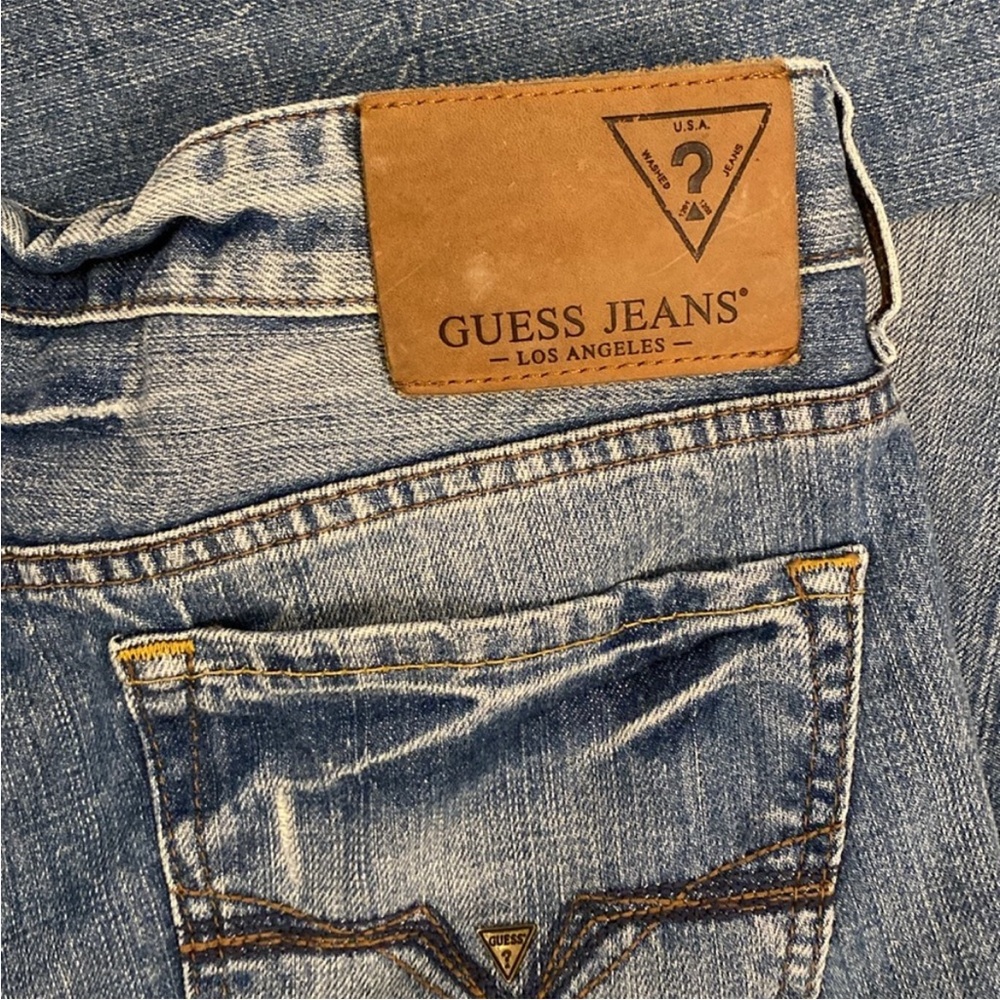 MEN-GUESS Men's Blue Jeans slim straight 32x30 - Picture 7 of 8